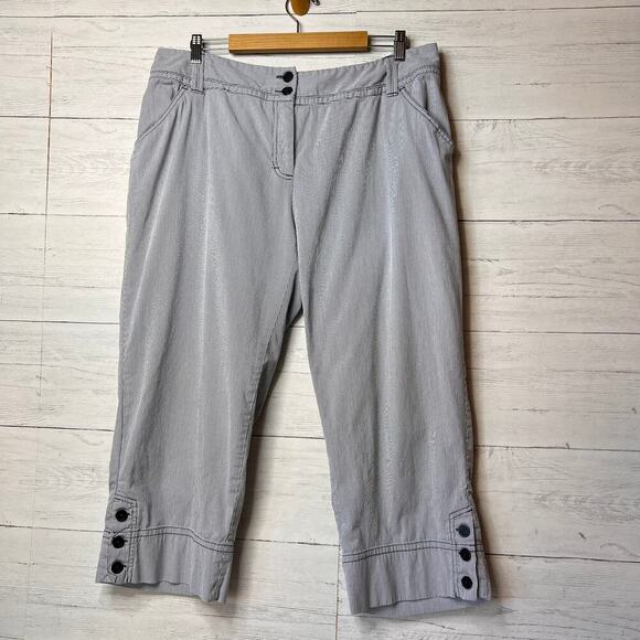 Charter Club Pants Womens Size 18W Blue & White Pinstriped Nautical Classic Fit - Picture 1 of 16